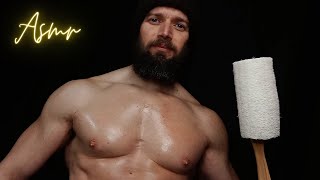 ASMR  Relaxing Male Body Triggers With A Loofah 💪 [upl. by Cherry]