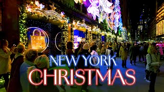 Christmas NEW YORK at Night 🎉 Saks Fifth avenue Show Rockefeller Center [upl. by Alimhaj]