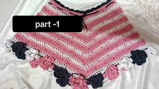 how to crochet a little adventurous poncho for a 6 to 8 year old baby girl part 1 [upl. by Brag]