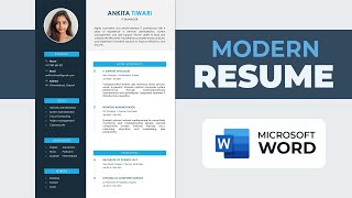 How to Create Resume in MS Word  Modern Resume Template  How to Make CV [upl. by Cyndy]