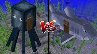 Minecraft SQUID HOUSE VS SHARK HOUSE  MAKE YOUR OWN HOUSE IN MINECRAFT  Minecraft Mods [upl. by Pilif962]