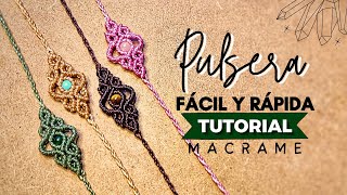 🔮 Pulsera de Macrame FÁCIL con PIEDRA NATURAL 51  DIY Easy Boho Macrame Bracelet Tutorial [upl. by Aztilay]