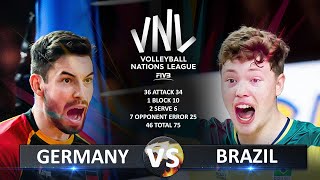 Germany vs Brazil  Mens VNL 2024 [upl. by Eetnuahs224]