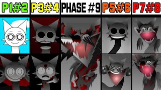 Phase 1 VS Phase 2 VS Phase 3 VS Phase 4 VS Phases 59 in Incredibox Sprunki [upl. by Trometer]