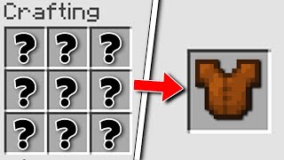 Minecraft How to Craft a Leather Chestplate 10 Second Craft [upl. by Lenssen]