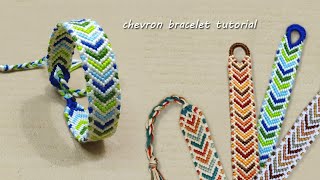 Bordered Chevron Friendship Bracelet Step by Step [upl. by Scrivenor]