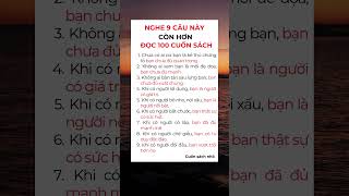 Nghe 9 câu này còn hơn Đọc 100 Cuốn sách phattrienbanthan baihoccuocsong trietlycuocsong foryou [upl. by Adias]