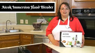 Aicok Immersion Hand Blender  4in1 Chopper Whisk and Blender  Amy Learns to Cook [upl. by Reeher]