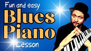 Beginner BLUES PIANO  Learn to Play Your FIRST BLUES SONG [upl. by Ewnihc]