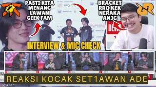 ONIC amp RRQ SATU BRACKET REAKSI MAS ADE INTERVIEW amp MIC CHECK FNATIC ONIC VS DEWA UNITED MPL ID S14 [upl. by Leodora]