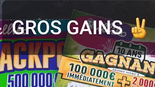 🍀 GROS GAINS 👉  2 TICKETS JACKPOT ET TICKETS 10 ANS GAGNANT JEUX DE GRATTAGE FDJ ILLIKO [upl. by Drugge738]