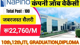 NAPINO COMPANY RECRUITMENT FOR 2024  NEW REQUIREMENT FOR GURUGRAM 2024 [upl. by Longo]