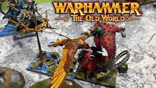 Warhammer the Old World Battle Report High Elves Vs Orc and Goblin Tribes 2000 Points [upl. by Ecenahs]