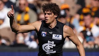 Charlie Curnow  AFL 2024 Round 22 Highlights  Carlton vs Hawthorn [upl. by Leirua]