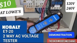 Kobalt 2 Way AC Voltage Tester from lowes KobaltTools Kobalt ET20 [upl. by Ebony921]