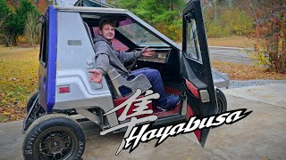 Hayabusa Swapped Electric Citicar First Start [upl. by Maice]