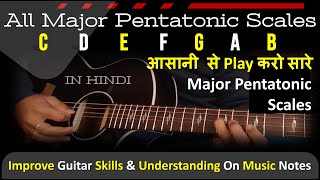 All Major Pentatonic Scales with Easy Scale Patterns  All Guitar Scales for Beginners [upl. by Deppy]