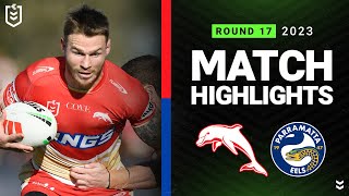 NRL 2023  Dolphins v Parramatta Eels  Match Highlights [upl. by Tiffanie]