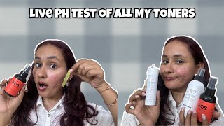 Testing PH level of all my Facial Toners  skincare toners [upl. by Oilenroc]