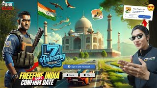 FINALLY FREE FIRE INDIA LAUNCH DATE CONFIRMED FREE FIRE INDIA KAB AYEGA 🇮🇳  FF UPCOMING EVENTS ✅ [upl. by Ahsemot]