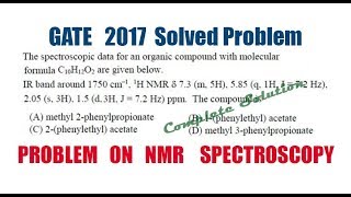 NMR Spectroscopy Problem  GATE 2017 [upl. by Nylrad458]