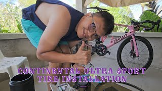 BIKE VLOG  INSTALLATION OF CONTINENTAL ULTRA SPORT TIRE [upl. by Berkow]