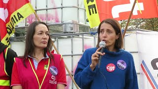 Sophie Binet à Vencorex pour dire  Non aux fermetures dusines et suppressions demplois [upl. by Einafit]