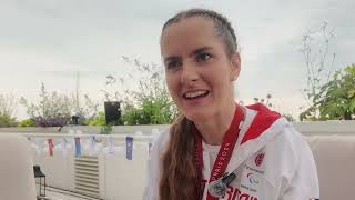 Daphne Schrager talks about winning her silver medal at Paris 2024 [upl. by Anavahs]