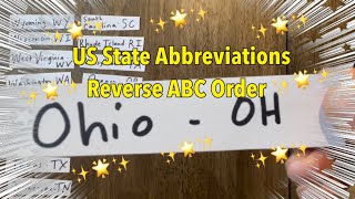 US State Abbreviations Reverse ABC Order [upl. by Quillan949]