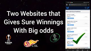 Two Websites that Gives 98 Sure winnings without Stress  Football Prediction betting Predictions [upl. by Zannini]