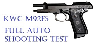 KWC full auto M92 fs co2 bb pistol shooting test [upl. by Mathias]