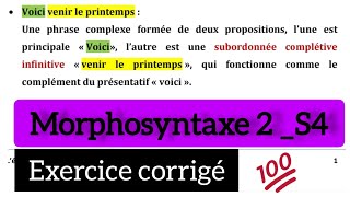 exercice corrigé morphosyntaxe 2 S4 Études française [upl. by Nivlam]