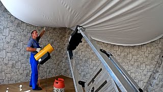 DIY stretch ceiling trainingthe  whole process of stretching the canvas from A to Z [upl. by Ennaxxor]