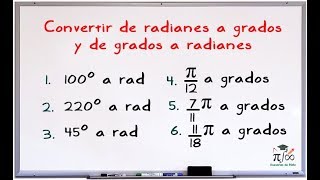 Conversiones de radianes a grados y de grados a radianes  Simplificación manual y con calculadora [upl. by Tihom]