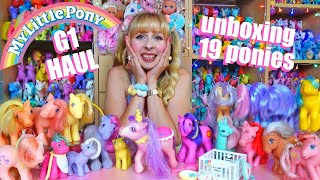 FINALLY  G1 My Little Pony unboxing 🌈  Haul of 19 Ponies  accessories [upl. by Tung]