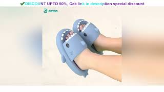 Review Kids Shoes Slippers Shark Flip Flops Soft Sole Cartoon Slipper Women Man Bathroom Sandal E [upl. by Gollin417]