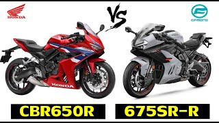 Honda CBR650R vs CFMoto 675SRR  Specs Comparison TM [upl. by Nnylrahc]