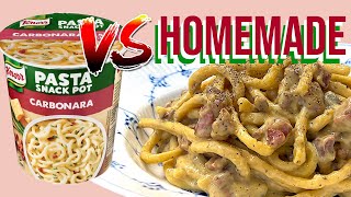 Pasta Carbonara Knorr Vs Hjemmelavet 🇮🇹🍝🥚 [upl. by Ayaladnot286]