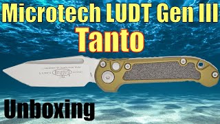 Microtech LUDT Tanto Gen III Auto  Unboxing [upl. by Bathulda]