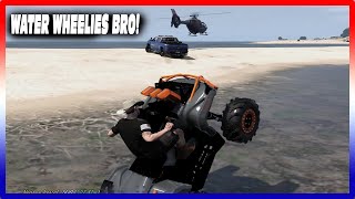 WATER WHEELIES ON CANAM LEADS TO DRAG RACING WITH COP HELI  GTA 5 Roleplay  OURP [upl. by Shandy]