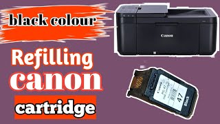 refilling black colour canon e4570 printer  black colour kaise dalen PG47 cartridge me [upl. by Morena]