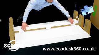 ECO360 cardboard office desk assembly instructions  3 minute video [upl. by Hahnert904]