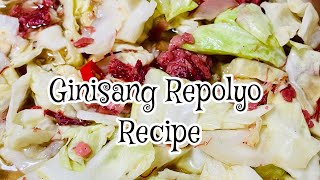 Tipid ulam Recipe Ginisang Repolyo na may corned beef Recipe [upl. by Pawsner]