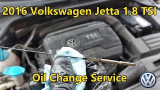 2016 Volkswagen Jetta 18 TSI  Oil Change Service [upl. by Oiludbo]