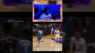 Lakers Fan Reacts To Anthony Edwards almost ENDS Anthony Davis with insane dunk shorts [upl. by Fessuoy]