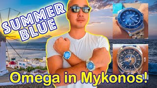 Watch Guy and his Omega Seamaster Collection in Mykonos [upl. by Ratib]