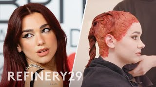 I Got a Dua Lipa Inspired Cherry Cola Hair Transformation  Hair Me Out  Refinery29 [upl. by Rothwell]