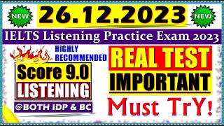 IELTS LISTENING PRACTICE TEST 2023 WITH ANSWERS  26122023 [upl. by Anipsed]