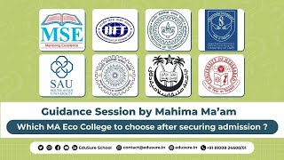 Which MA Eco College to choose after securing admission  Edusure Guides [upl. by Anitan]