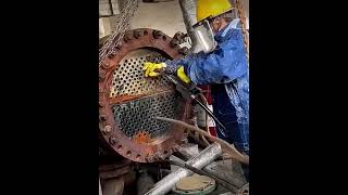 Heat Exchanger Cleaning with water at high pressure HeatExchanger [upl. by Aistek]